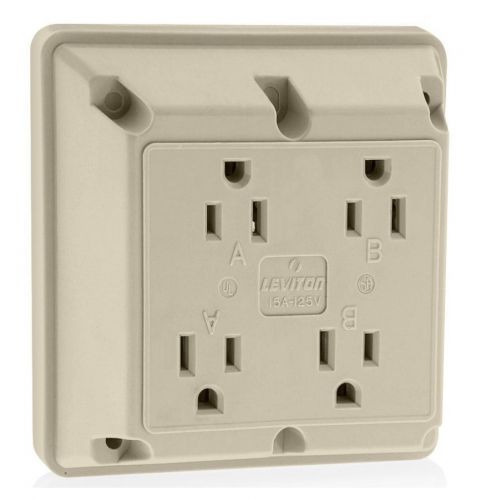 Leviton 1254-I 4-in-One Receptacle White Ivory 5-150R 15A 125V . NEW