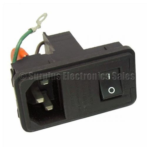 Snap-In IEC Power Entry Socket Switch Fuse Filter 115/250Vac 6 Amp Schaffner