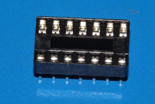 190-pcs conn dip socket skt 14 pos 2.54mm solder st thru-hole ico-143-s8-t 143s8 for sale