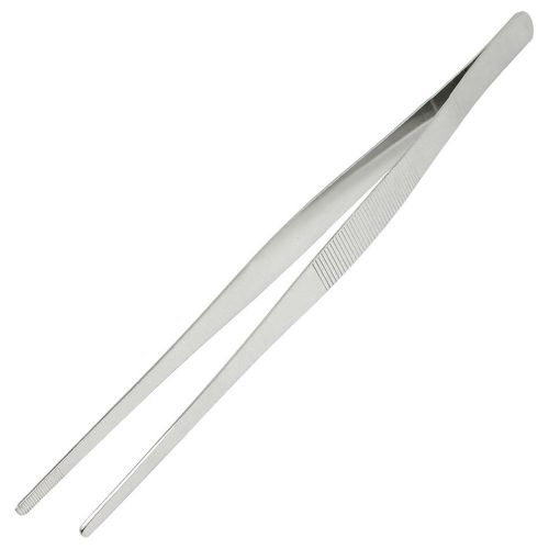 Hospital Home Stainless Steel 30cm Long Straight Tweezers Forceps Handy Tool