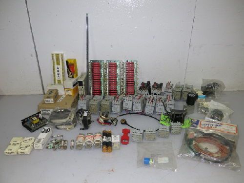 44 POUNDS ELECTRICAL LOT, OPTO-22, CONTACTORS, FUSES, SOLENOIDS