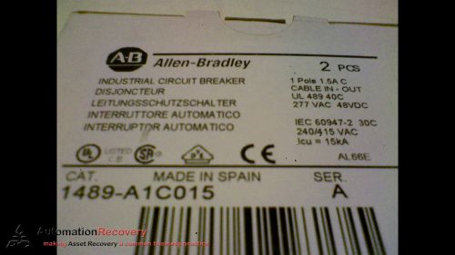 ALLEN BRADLEY 1489-A1C015 - PACK OF 2 - SERIES A UL489 INDUSTRIAL, NEW
