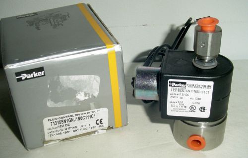 New~parker fluid control 71315sn1gnskinner 3-way n/c process valve with solenoid for sale