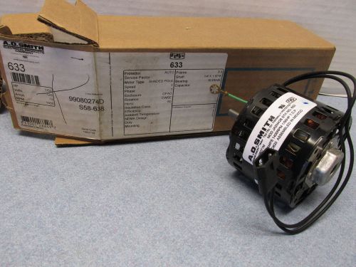 1/50 HP 1400 RPM, 120 Volts AO Smith Electric Vent Fan Motor # 633 NOS