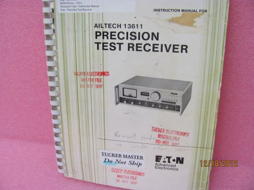 Ail 13611 precision test receiver - instruction manual for sale