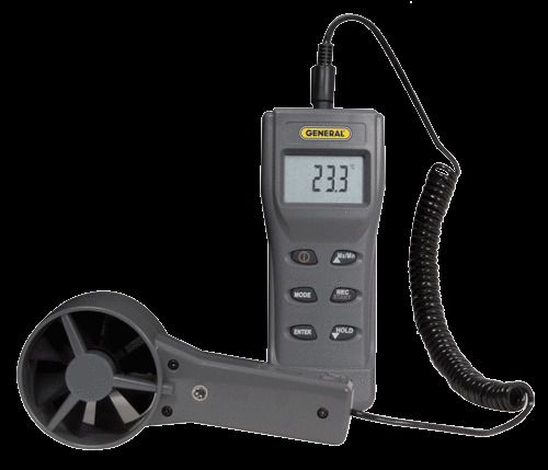 General tools wdcfm8912 digital airflow meter w/ cfm, btu, temp, humidity &amp; more for sale