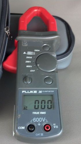 Fluke 36 true rms ac\dc clamp meter with test leads in a good working condition for sale