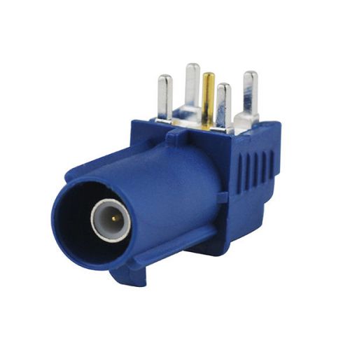 Fakra plug pcb mount right angle connector blue for gps communications systems for sale