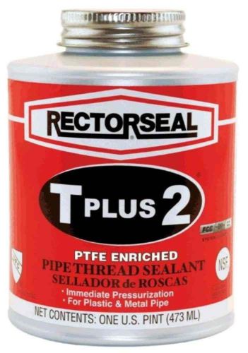 (12) rectorseal 23431 pint brush top t plus 2 pipe thread sealant 12- 16 oz cans for sale