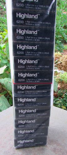 12 pk Highland 3M Invisible tape 6200 3/4in wide 36yd long NIP