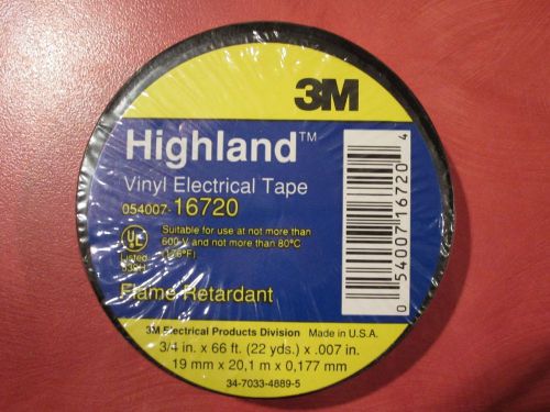 3M Highland Vinyl Electrical Tape Black 3/4&#034; x 22 Yds.