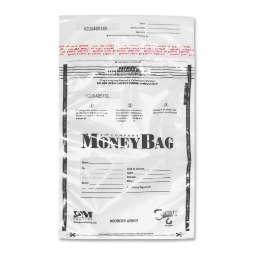 PM Company 58004 Disposable Deposit Bag Plastic 12inx16in 100/PK Clear