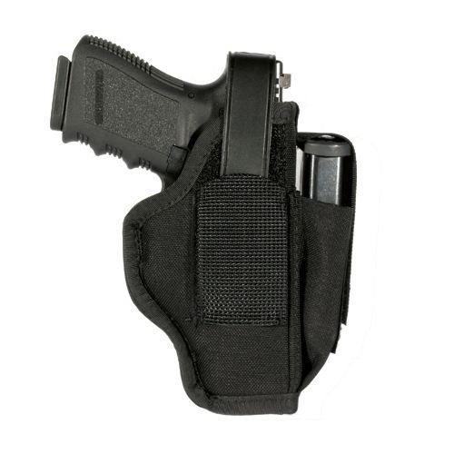 Blackhawk 40am36bk black ambidextrous 2.25&#034; revolver gun holster w/ mag pouch for sale