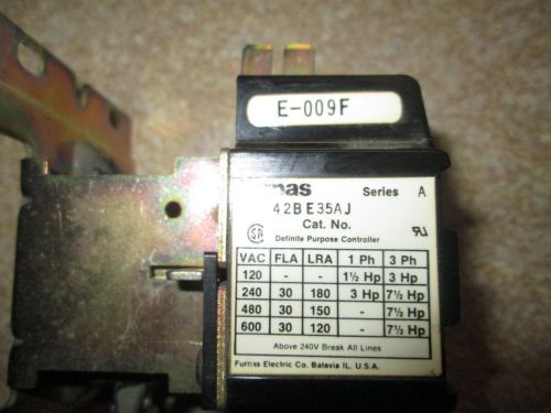 Furnas 42be35aj 24v-coil 3p 30-fla definite purpose contactor 7-1/2hp 600vac for sale