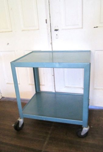 Awesome mid century modern blue metal industrial shop cart vintage home  kitchen for sale