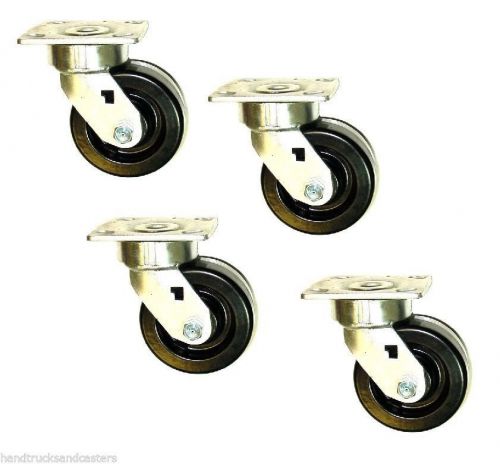 Set of 4 heavy duty albion phenolic  casters with 5&#034; x 2&#034; wheel 1300# cap for sale
