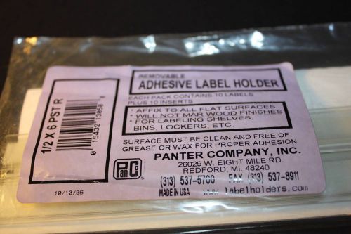 REMOVABLE ADHESIVE LABEL HOLDER - PACKAGE OF 10 1/2&#034; X 6&#034; - GET ORGANIZED!