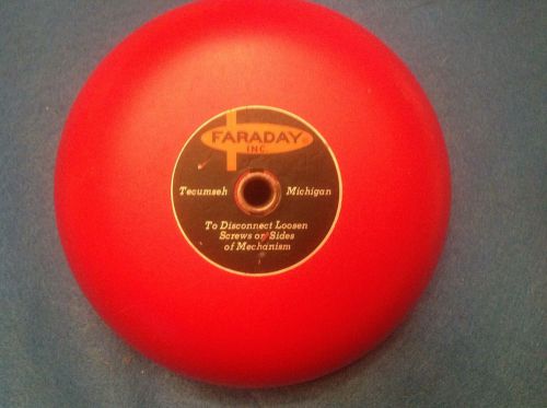 Vintage Faraday INC. Alarm Bell Cover RED 6&#034; Tecumseh Michigan