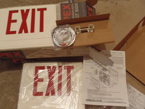 PEX THERMOPLASTIC EXIT SIGN RED LETTERS WHITE FINISH 3 R EC W upc # 785235526128