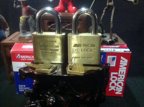 TWO (2) NEW  AMERICAN PADLOCKS 5570&amp;6570 KA or KD (old stock ready for work)