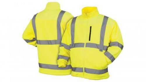 Pyramex safety jacket fleece high visibility silver reflective tape ansi class 3 for sale