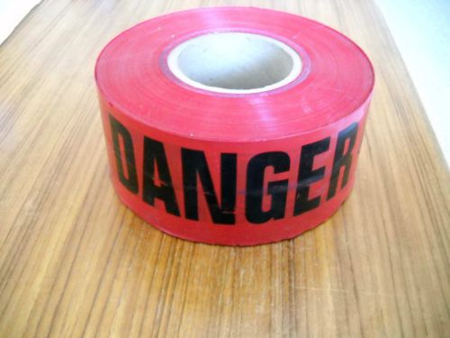 Danger – construction barricade/safety red tape -partial roll 900 ft for sale