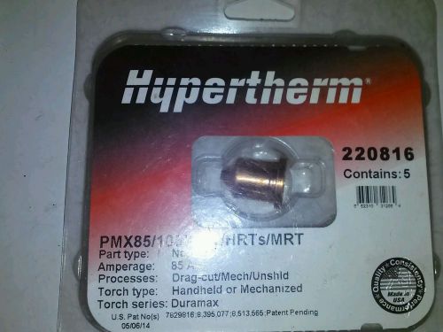(5 pack )Hypertherm plasma nozzles and 5 pack of Hypertherm contact tips