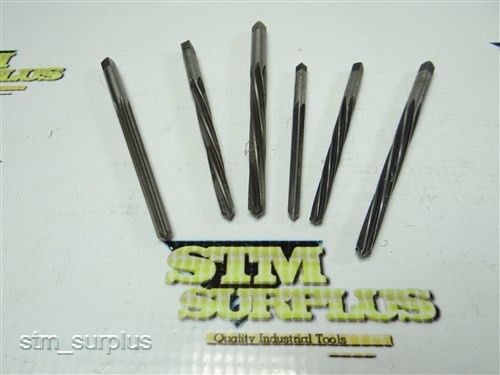 Nice lot of 6 hss tapered pin reamers no.2 to no.4 morse standard for sale