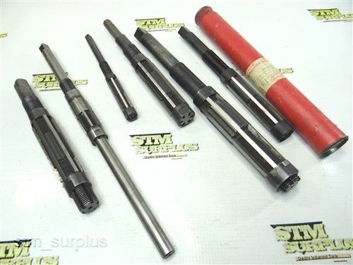 Nice lot of 6 hss straight shank expansion reamers 19/32&#034; to 1-3/16&#034; cleveland for sale
