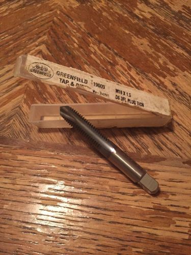 New greenfield m10 x 1.5 d6 3-flute tin coated plug tap #19009 for sale