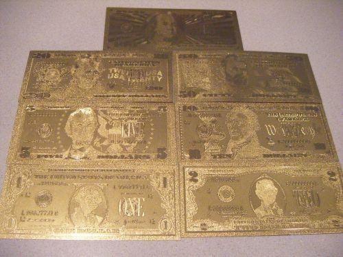 UNC LOT OF 7  Gold $1 $2 $5 $10 $20 $50 $100   BANKNOTES HOLIDAY SALE