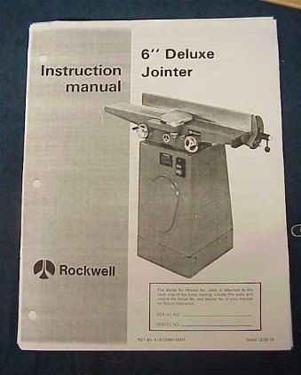 Copy of Rockwell 6&#034; Deluxe Jointer Manual