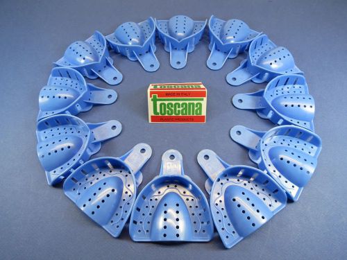 Dental Impression Tray Plastic Abs Perforated Large Upper Blue Adult /12 TOSCANA