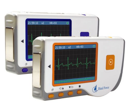 New ce portable handheld electrocardiogram ecg ekg heart monitor lcd+usb orange for sale
