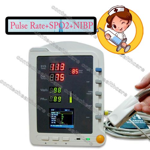 CE Vital Signs Patient Monitor Pulse Rate,SPO2,NIBP Blood Pressure,colour,CONTEC