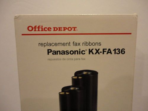 NEW PANASONIC KX-FA 136 2 PAK Fax Ribbon ( Office Depot)