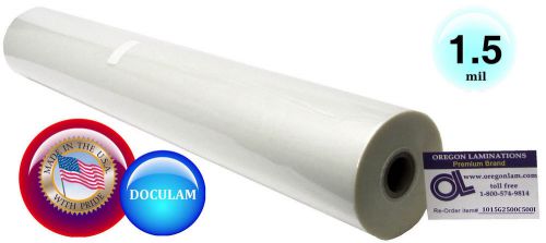 Doculam Laminating Film 25&#034; x 500&#039; 1.5 Mil 1&#034; core Qty 1 Roll American Made