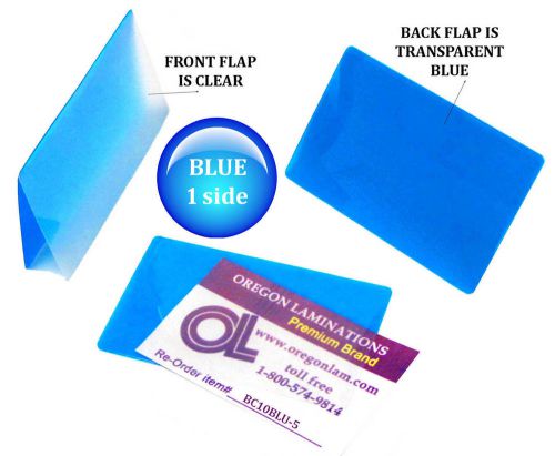 Qty 500 blue/clear business card laminating pouches 2-1/4 x 3-3/4 by lam-it-all for sale