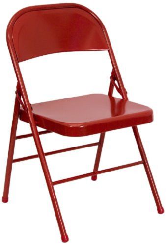 Flash furniture hercules series triple braced and quad hinged red metal foldi... for sale