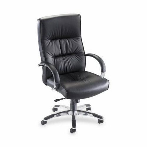 Lorell Exec. Hi-Back Chair,25-1/2&#034;x28&#034;x42-1/2&#034; to 45-1/4&#034;,BK Lthr (LLR60502)