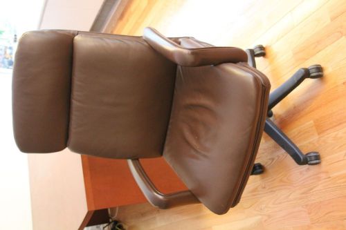 Executive Leather Chair - Brown Leather - High Back - Excellent Condition