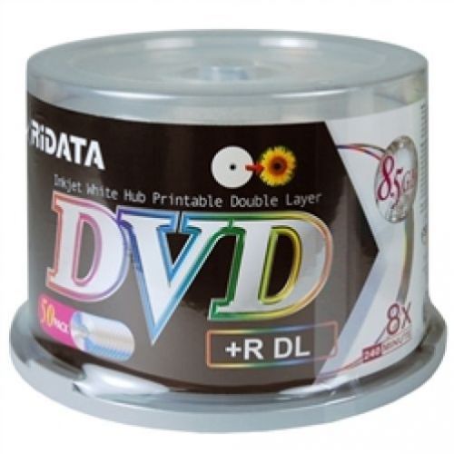 600 Ritek Ridata Valor Double Layer 8.5GB 8X DVD+R DL White Inkjet Hub Printable