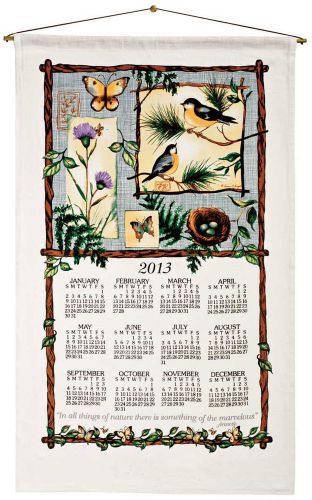 Miles kimball nature&#039;s sketchbook calendar towel, beige  for sale