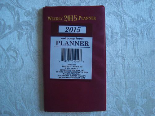 NEW Pocket Red 2015 Weekly Planner Daily Appointment Book Meetings School