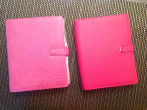 Filofax set of two Pink Leather A5 organizers No refills