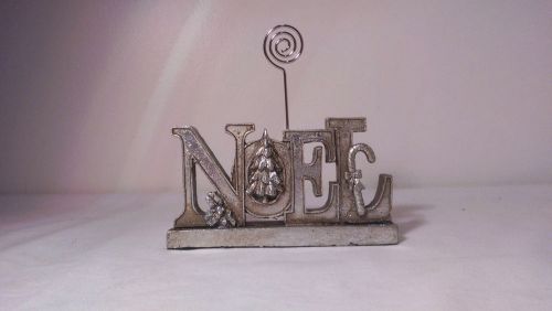 Noel Table Card Holder Composite Material Silver  Christmas Holiday Office