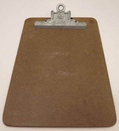 Vintage Clipboard Clip Board Brown / Gray Metal Office Crown Logo