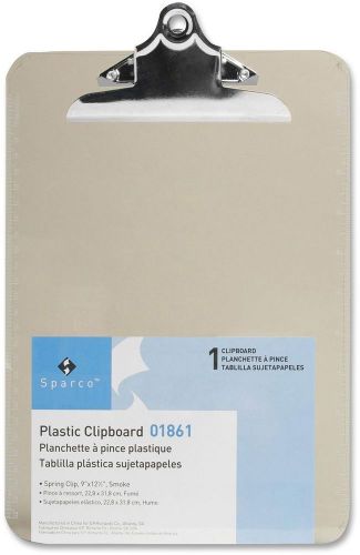 Transparent Plastic Clipboard 9 X 12 1/2 Smoke Functional Way Spr01861