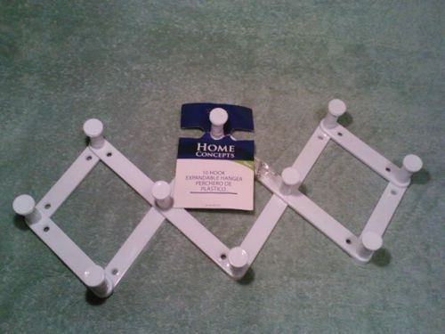 New10 hook Expandable Plastic Hanger w/screws for wall school home office