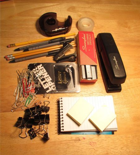 Mixed Lot of Lightly Used Office School Supplies: Notebooks Stapler Tape - P6018